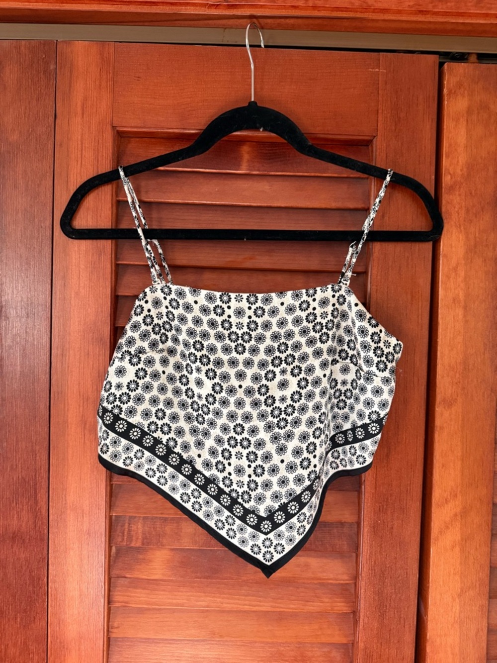 Garage Black and White Floral Bandana Cami